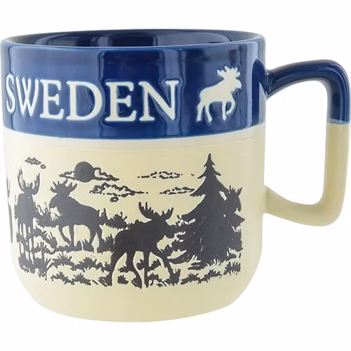 Mugg älg Sweden, tvåton - Brun / Blå / Grön