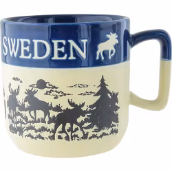 Mugg älg Sweden, tvåton - Brun / Blå / Grön