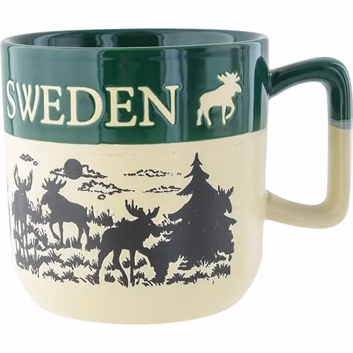 Mugg älg Sweden, tvåton - Brun / Blå / Grön