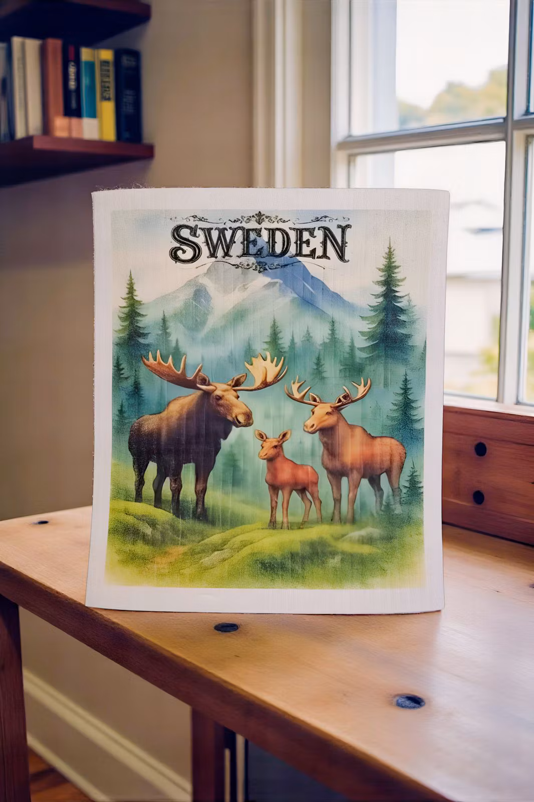 Spültuch „Sweden Moose Family“ 17×20 cm