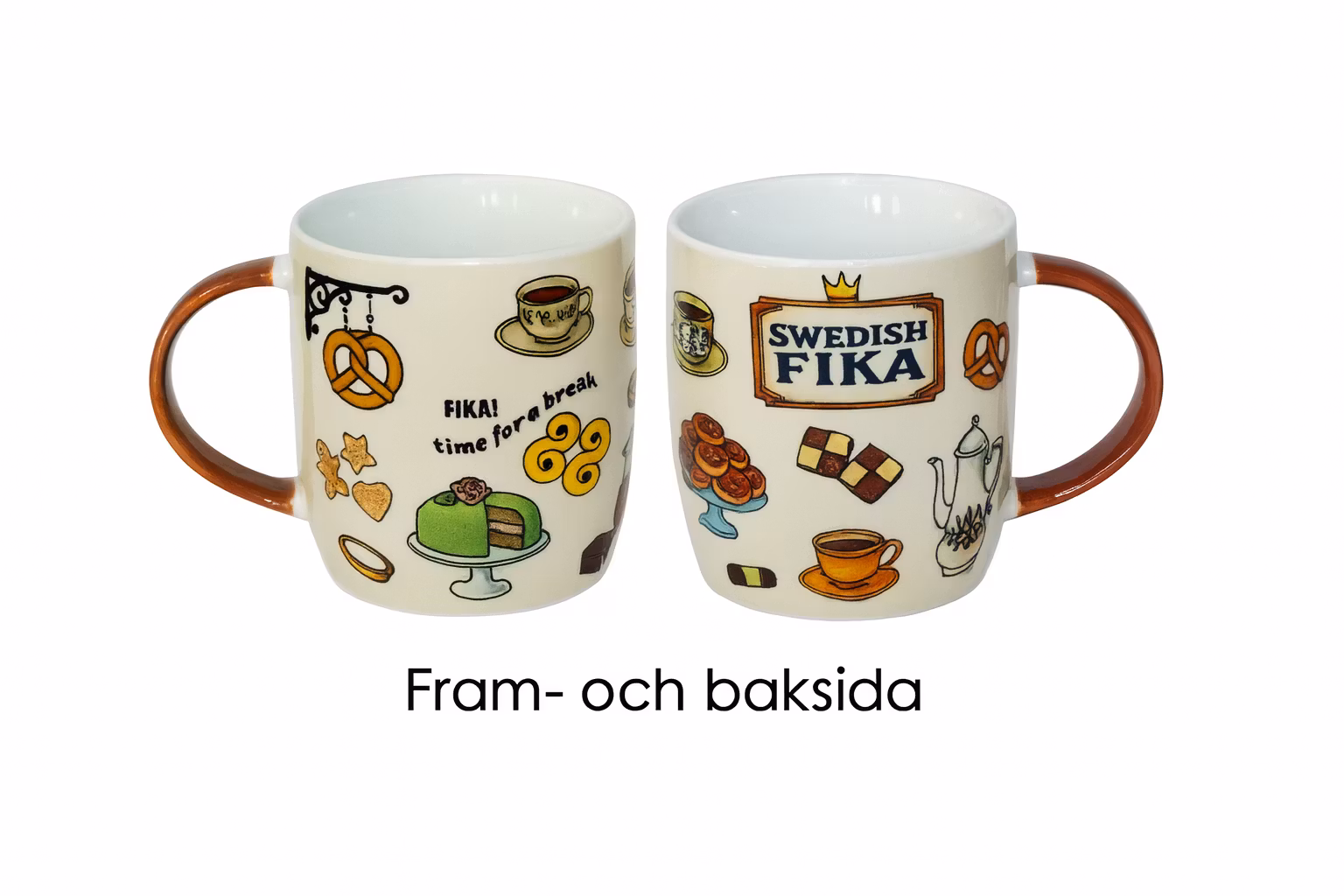 Mugg Stengods 360 ml – Swedish Fika | Hållbar och dekorativ kaffemugg