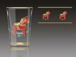 Shotglas med Dalahäst motiv