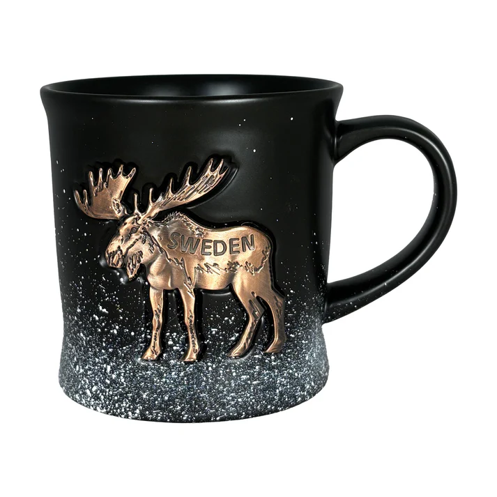 Mugg Älg med Metall Märke