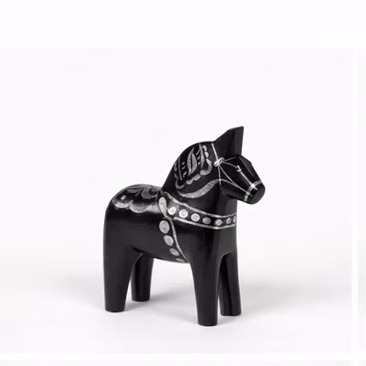 Original Traditionell Dalahäst, Fira – svart