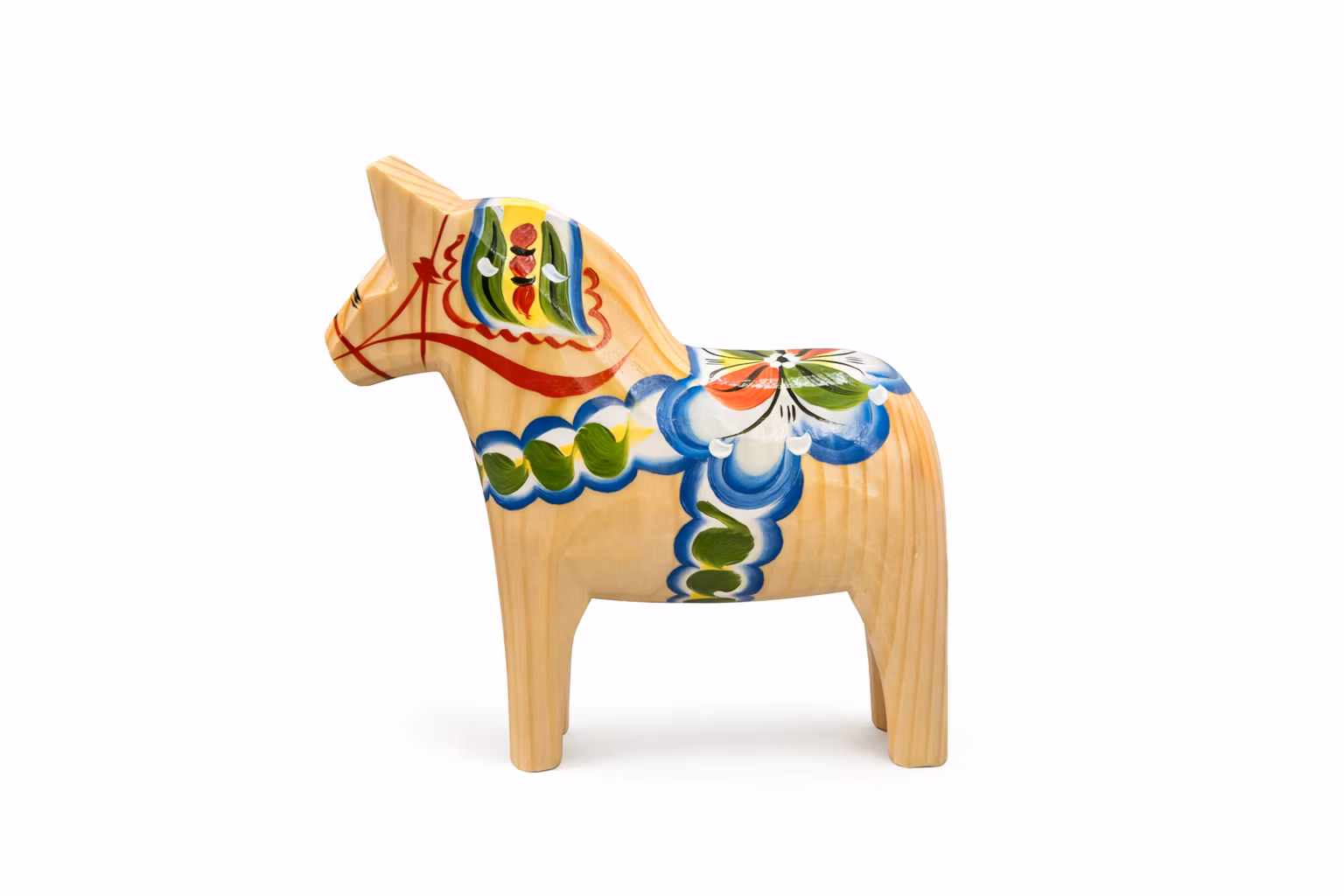 Original Traditionell Natur Dalahäst – klassiskt kurbitsmåleri