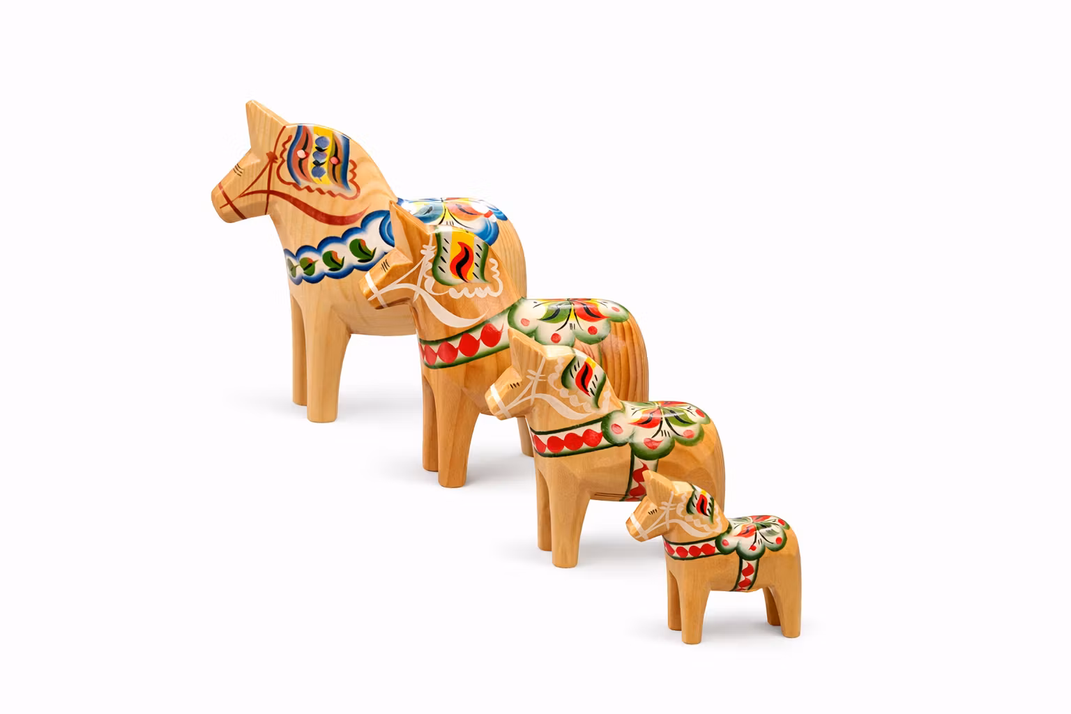 Original Traditionell Natur Dalahäst – klassiskt kurbitsmåleri