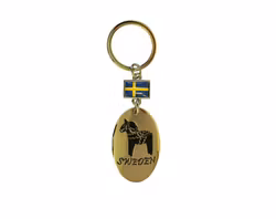 Keychain Tram, Gothenburg with flag
