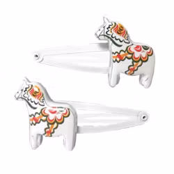 Hårspänne dalahäst vit