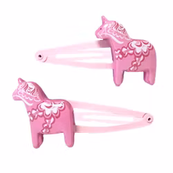 Hair clip Dala horse pink