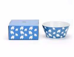 Skål med älgar, blå / vit