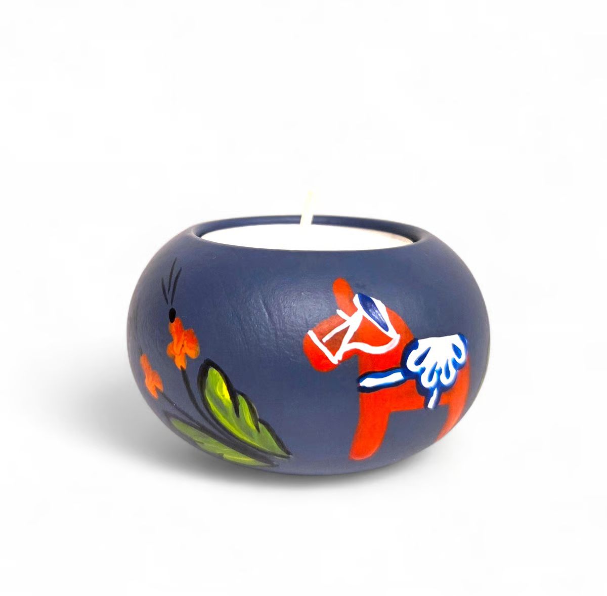 Värmeljusstake i Present ask - Handmålad