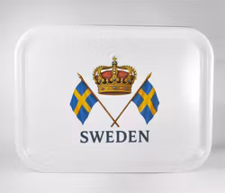 Bricka Swedish crown, 20x27cm