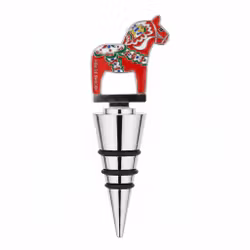 Metal wine cork, dala horse