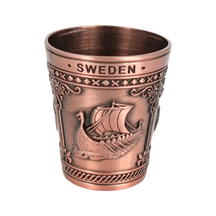 Metall shotglas brons Sverige älg
