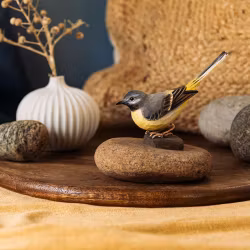 Hand-carved Blue Tit in wood