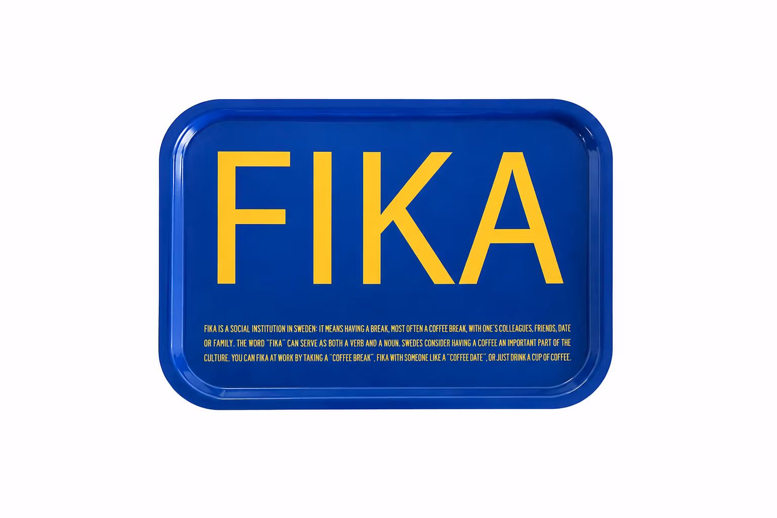 Frukostbricka FIKA – Blå & Gul