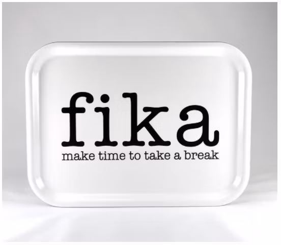 Frukostbricka FIKA – Make time to take a break 27×20 cm 'Olika-Färger'