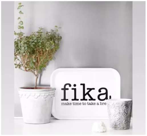 Frukostbricka FIKA – Make time to take a break 27×20 cm 'Olika-Färger'
