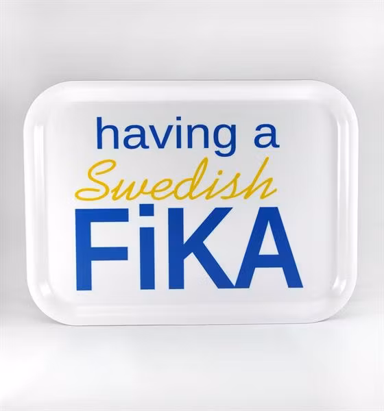 Frukostbricka FIKA – Make time to take a break 27×20 cm 'Olika-Färger'