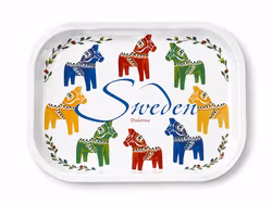 Small tray Sweden Dalarna – Dala horses 18 × 14 cm