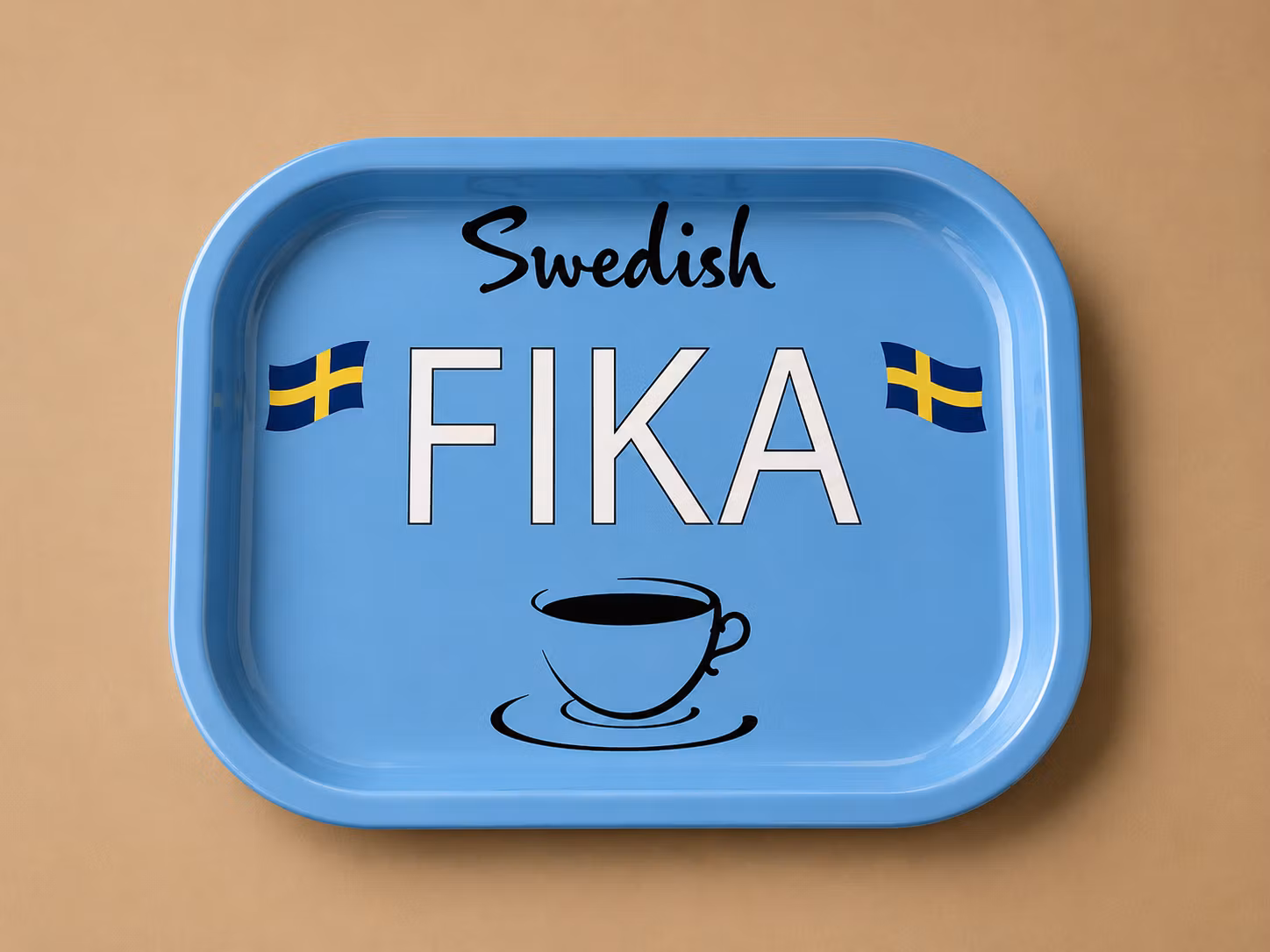 Serveringsbricka Swedish FIKA – Blå