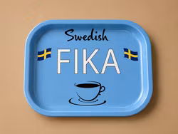 Serveringsbricka Swedish FIKA – Blå