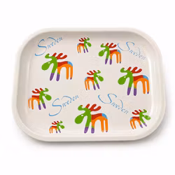 Tablett Schweden Elch – Bunt, 18 × 14 cm