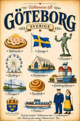 Vykort Göteborg – Klassiska motiv 18 × 13 cm