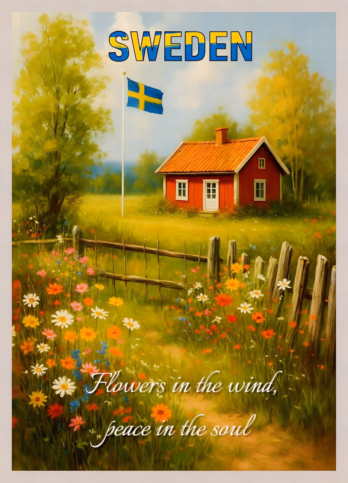Vykort Sverige – Svensk sommar 18 × 13 cm