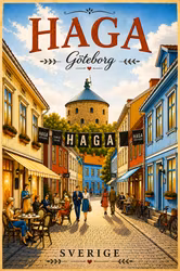 Postcard Haga Gothenburg – Charming city motif 18 × 13 cm