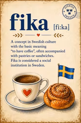 FIKA Magnet – Swedish coffee break, 55 × 80 mm