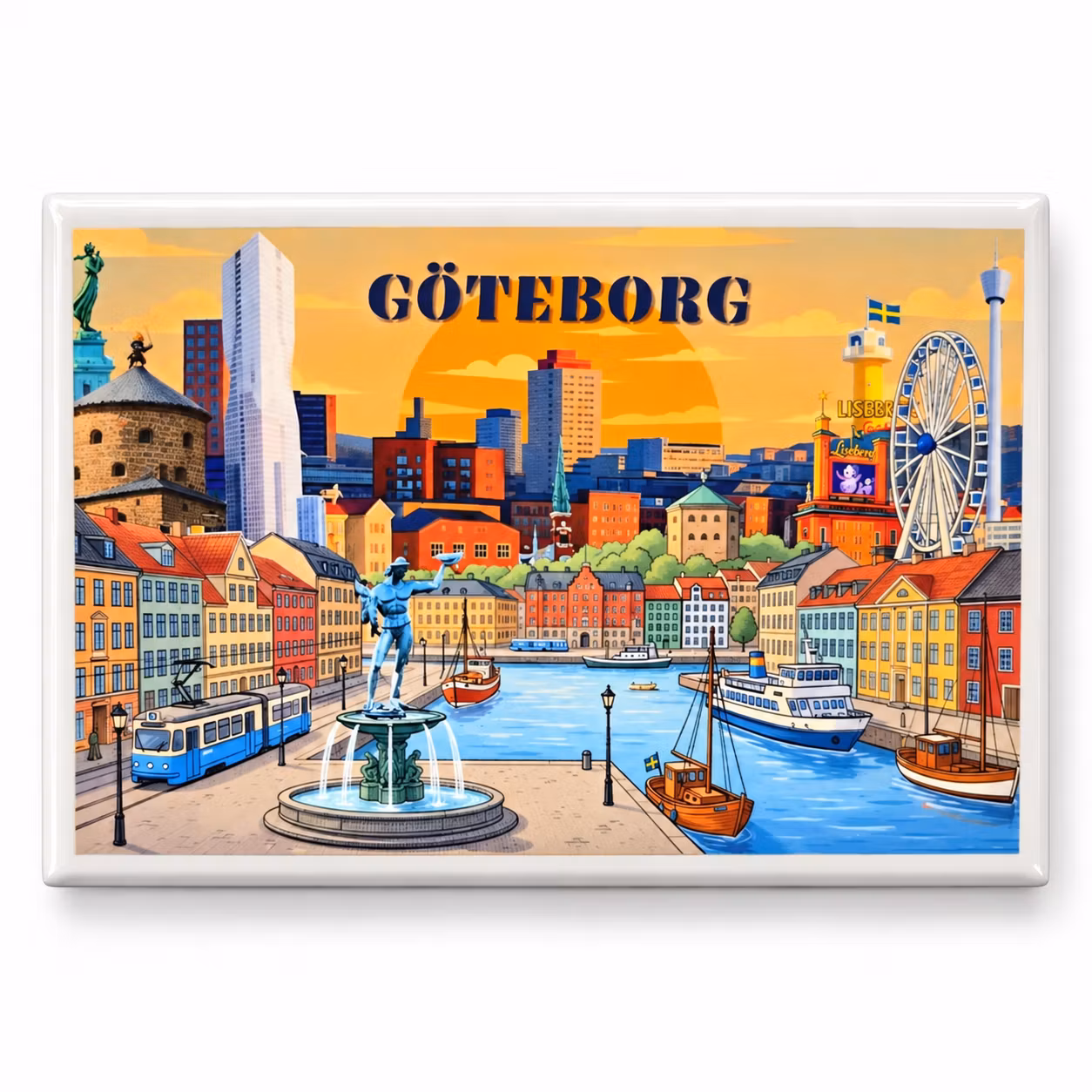 kylskåpsmagnet med Göteborgsmotiv