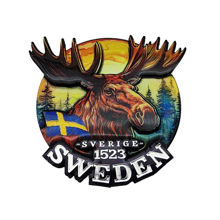 Magnet Sweden älghuvud 3D