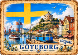 Postcard, Gothenburg, Vintage Style 148 x 105 mm