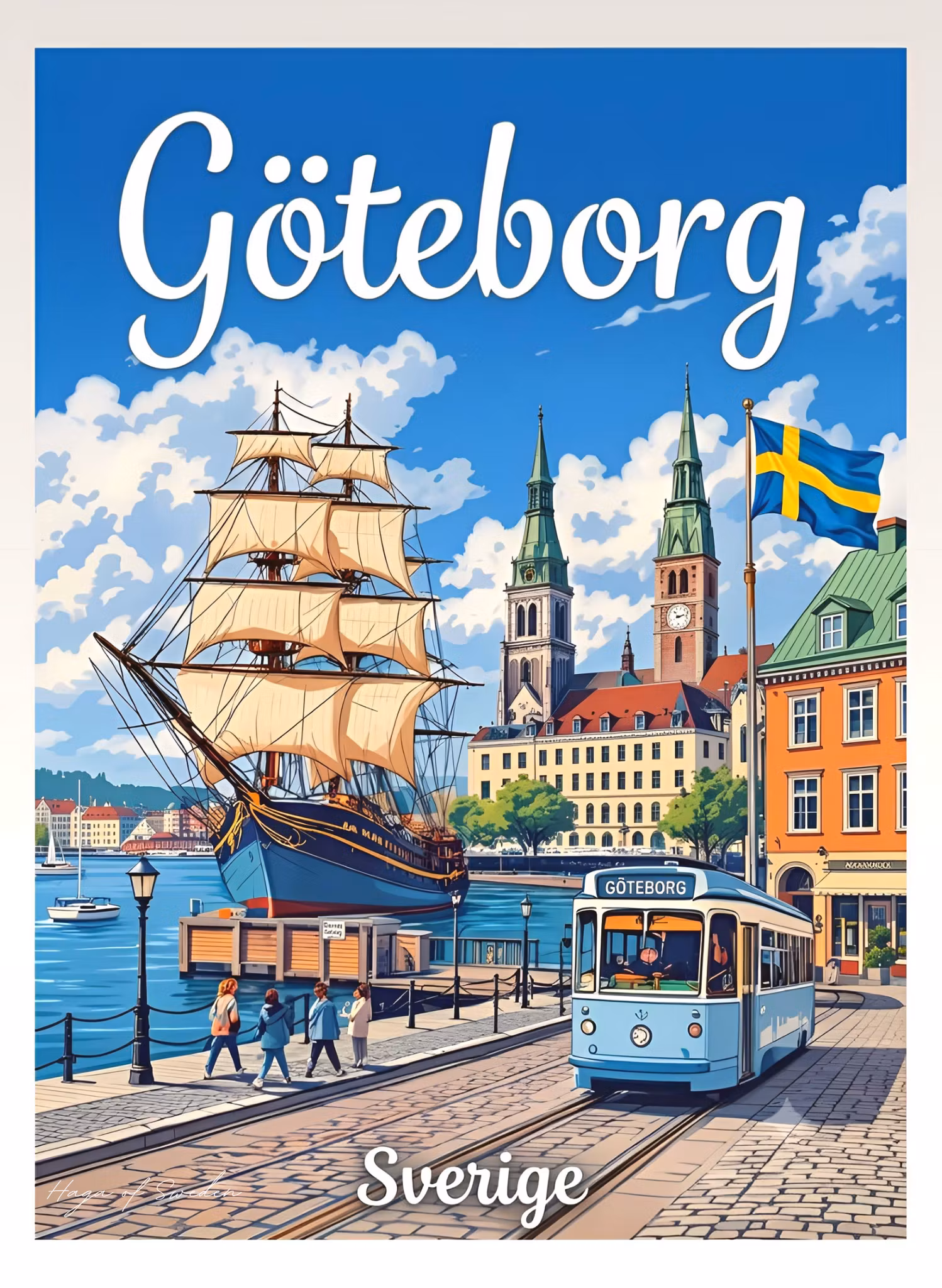 Postcard: Gothenburg, 180 x 130mm
