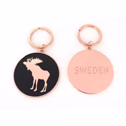 Keychain moose, black / rose gold