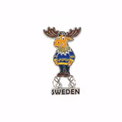 Magnet, Älg med berlock Sweden, 40 mm