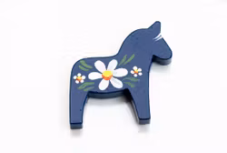 Handmålade magnet dalahäst, blom