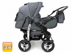 Barnvagn,Liggdel + Bilbarnstol + Babylift - 3in1 KAMIL