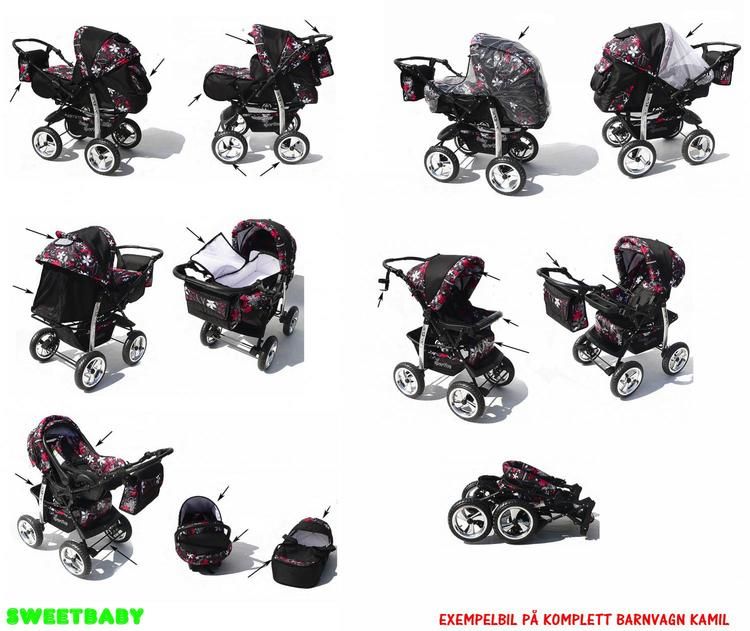Kopia Barnvagn,Liggdel + Bilbarnstol + Babylift - 3in1 KAMIL