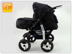 Barnvagn,Liggdel + Sittdel + Bilbarnstol + Babylift - 4in1 DYNAMIC