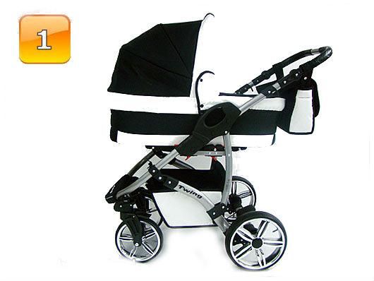 Barnvagn,Liggdel + Bilbarnstol + Sittdel - 3in1 TWING
