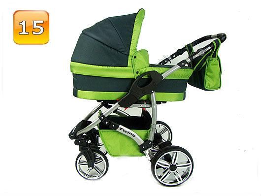 Barnvagn,Liggdel + Bilbarnstol + Sittdel - 3in1 TWING
