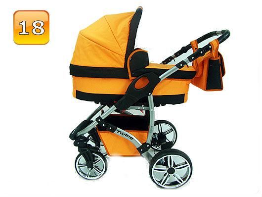 Barnvagn,Liggdel + Bilbarnstol + Sittdel - 3in1 TWING