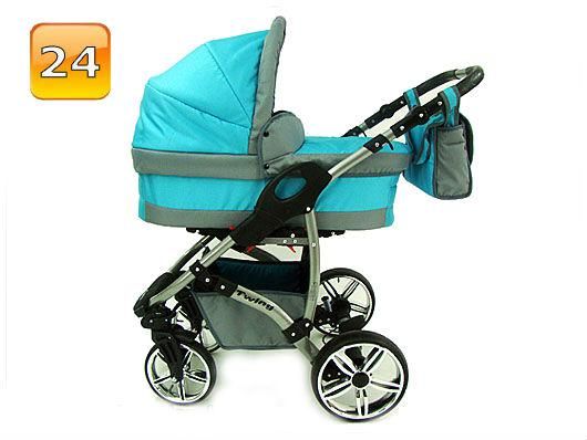 Barnvagn,Liggdel + Bilbarnstol + Sittdel - 3in1 TWING