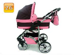 Barnvagn,Liggdel + Bilbarnstol + Sittdel - 3in1 TWING