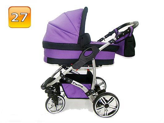 Barnvagn,Liggdel + Bilbarnstol + Sittdel - 3in1 TWING