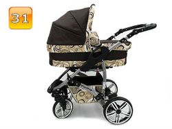 Barnvagn,Liggdel + Bilbarnstol + Sittdel - 3in1 TWING