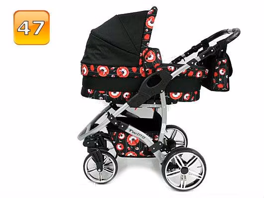 Barnvagn,Liggdel + Bilbarnstol + Sittdel - 3in1 TWING