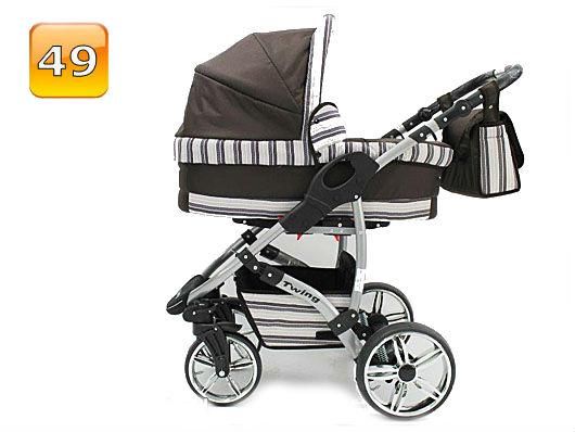Barnvagn,Liggdel + Bilbarnstol + Sittdel - 3in1 TWING